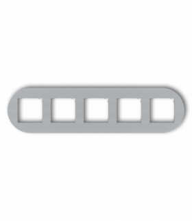 MINI Ramka uniwersalna pięciokrotna okrągła z tworzywa, srebrny metalik Karlik 7MRTO-5