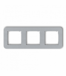 MINI Ramka uniwersalna potrójna zaokrąglona z tworzywa, srebrny metalik Karlik 7MRTZ-3