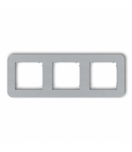 MINI Ramka uniwersalna potrójna zaokrąglona z tworzywa, srebrny metalik Karlik 7MRTZ-3
