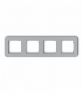 MINI Ramka uniwersalna poczwórna zaokrąglona z tworzywa, srebrny metalik Karlik 7MRTZ-4