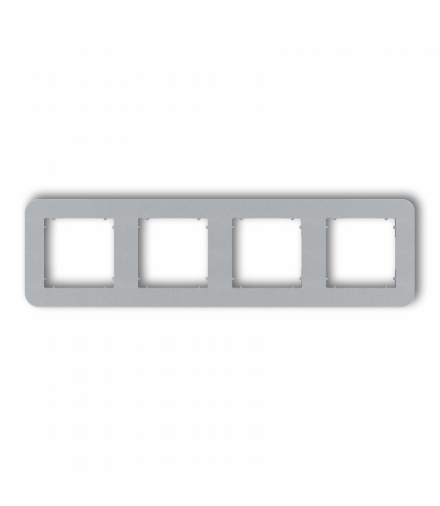 MINI Ramka uniwersalna poczwórna zaokrąglona z tworzywa, srebrny metalik Karlik 7MRTZ-4