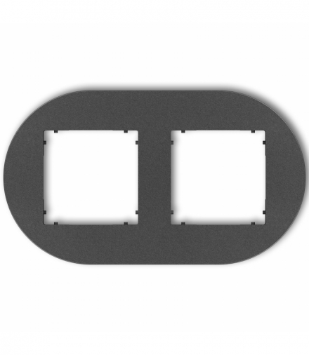 MINI Ramka uniwersalna podwójna okrągła z tworzywa, grafitowy Karlik 11MRTO-2
