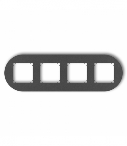 MINI Ramka uniwersalna poczwórna okrągła z tworzywa, grafitowy Karlik 11MRTO-4