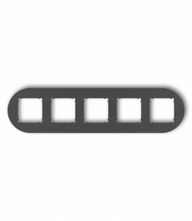 MINI Ramka uniwersalna pięciokrotna okrągła z tworzywa, grafitowy Karlik 11MRTO-5