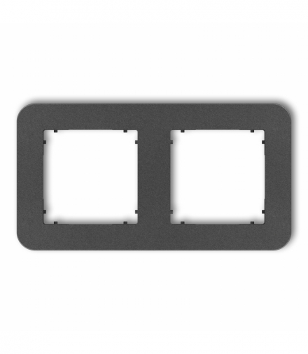 MINI Ramka uniwersalna podwójna zaokrąglona z tworzywa, grafitowy Karlik 11MRTZ-2