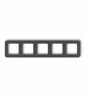 MINI Ramka uniwersalna pięciokrotna zaokrąglona z tworzywa, grafitowy Karlik 11MRTZ-5