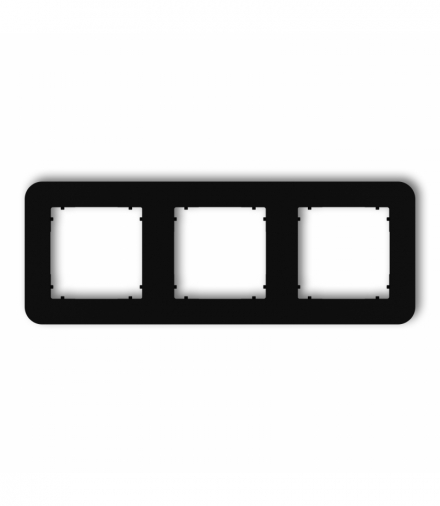 MINI Ramka uniwersalna potrójna zaokrąglona z tworzywa, czarny mat Karlik 12MRTZ-3