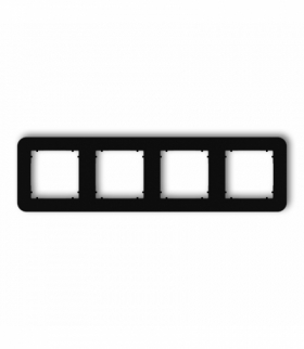 MINI Ramka uniwersalna poczwórna zaokrąglona z tworzywa, czarny mat Karlik 12MRTZ-4