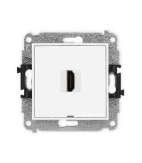 MINI Gniazdo HDMI 2.1, 8K, bez pola opisowego, biały mat Karlik 25MHDMIBO-5