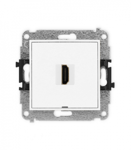 MINI Gniazdo HDMI 2.1, 8K, bez pola opisowego, biały mat Karlik 25MHDMIBO-5