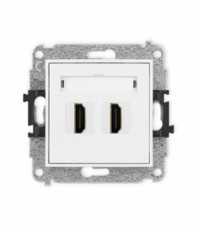 MINI Gniazdo podwójne HDMI 2.1, 8K, biały mat Karlik 25MHDMI-6