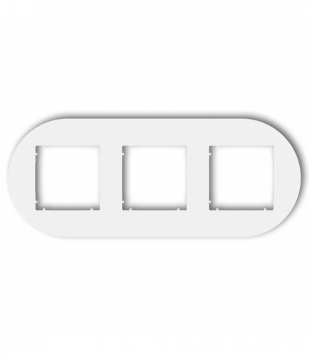 MINI Ramka uniwersalna potrójna okrągła z tworzywa, biały mat Karlik 25MRTO-3