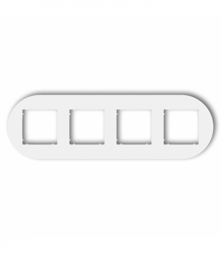 MINI Ramka uniwersalna poczwórna okrągła z tworzywa, biały mat Karlik 25MRTO-4