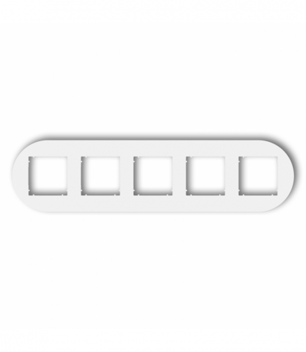 MINI Ramka uniwersalna pięciokrotna okrągła z tworzywa, biały mat Karlik 25MRTO-5