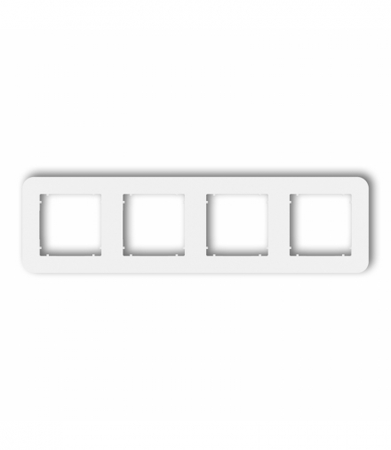 MINI Ramka uniwersalna poczwórna zaokrąglona z tworzywa, biały mat Karlik 25MRTZ-4
