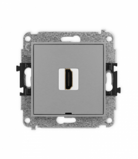 MINI Gniazdo HDMI 2.1, 8K, bez pola opisowego, szary mat Karlik 27MHDMIBO-5