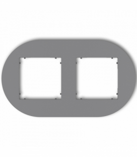 MINI Ramka uniwersalna podwójna okrągła z tworzywa, szary mat Karlik 27MRTO-2