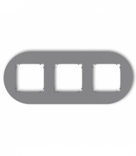 MINI Ramka uniwersalna potrójna okrągła z tworzywa, szary mat Karlik 27MRTO-3