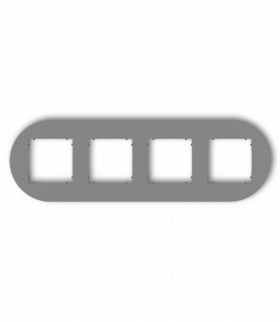 MINI Ramka uniwersalna poczwórna okrągła z tworzywa, szary mat Karlik 27MRTO-4