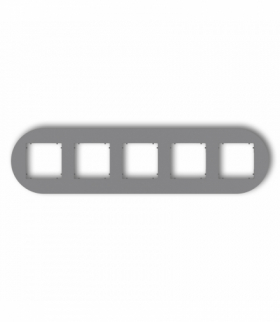 MINI Ramka uniwersalna pięciokrotna okrągła z tworzywa, szary mat Karlik 27MRTO-5