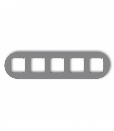 MINI Ramka uniwersalna pięciokrotna okrągła z tworzywa, szary mat Karlik 27MRTO-5