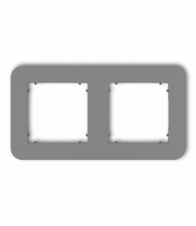 MINI Ramka uniwersalna podwójna zaokrąglona z tworzywa, szary mat Karlik 27MRTZ-2