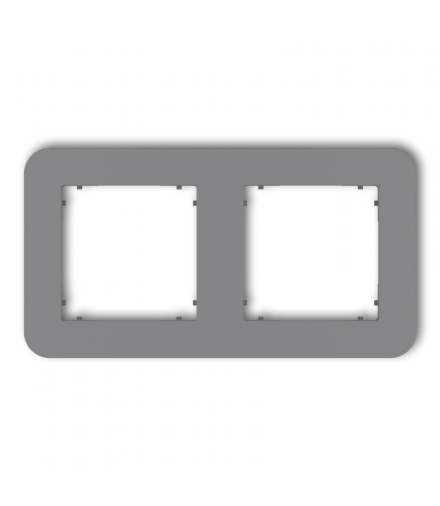 MINI Ramka uniwersalna podwójna zaokrąglona z tworzywa, szary mat Karlik 27MRTZ-2
