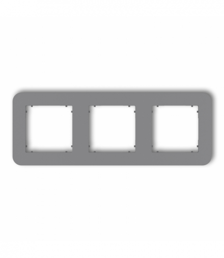 MINI Ramka uniwersalna potrójna zaokrąglona z tworzywa, szary mat Karlik 27MRTZ-3