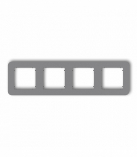MINI Ramka uniwersalna poczwórna zaokrąglona z tworzywa, szary mat Karlik 27MRTZ-4