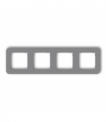 MINI Ramka uniwersalna poczwórna zaokrąglona z tworzywa, szary mat Karlik 27MRTZ-4