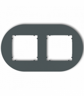 MINI Ramka uniwersalna podwójna okrągła z tworzywa, grafitowy mat Karlik 28MRTO-2
