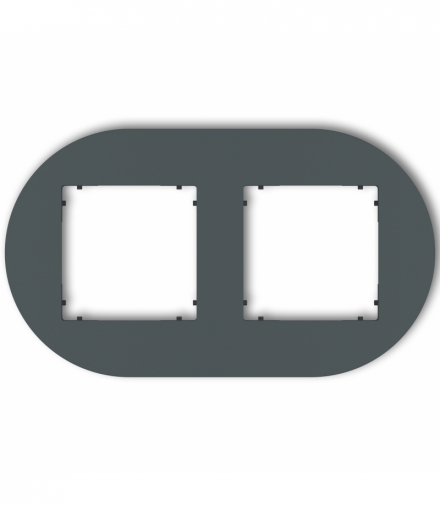 MINI Ramka uniwersalna podwójna okrągła z tworzywa, grafitowy mat Karlik 28MRTO-2