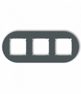 MINI Ramka uniwersalna potrójna okrągła z tworzywa, grafitowy mat Karlik 28MRTO-3