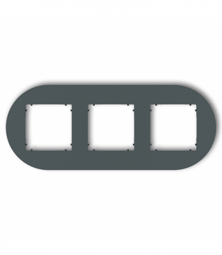 MINI Ramka uniwersalna potrójna okrągła z tworzywa, grafitowy mat Karlik 28MRTO-3