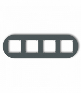 MINI Ramka uniwersalna poczwórna okrągła z tworzywa, grafitowy mat Karlik 28MRTO-4