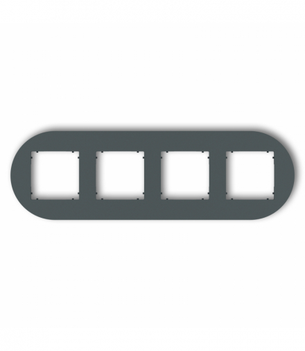 MINI Ramka uniwersalna poczwórna okrągła z tworzywa, grafitowy mat Karlik 28MRTO-4