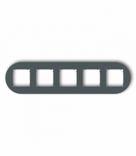 MINI Ramka uniwersalna pięciokrotna okrągła z tworzywa, grafitowy mat Karlik 28MRTO-5