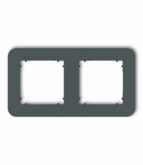 MINI Ramka uniwersalna podwójna zaokrąglona z tworzywa, grafitowy mat Karlik 28MRTZ-2