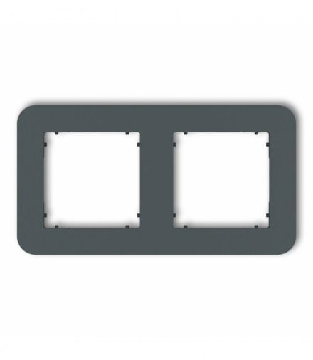 MINI Ramka uniwersalna podwójna zaokrąglona z tworzywa, grafitowy mat Karlik 28MRTZ-2