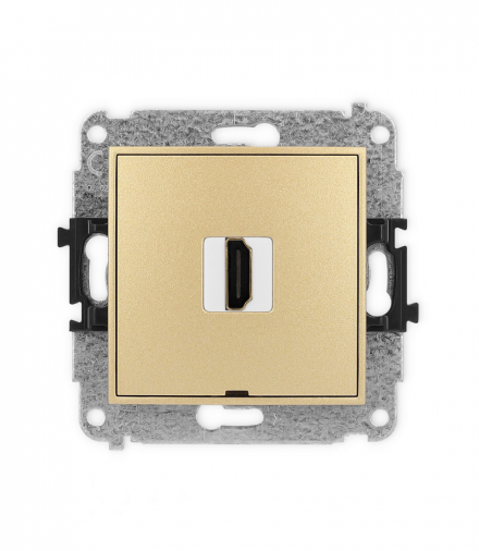 MINI Gniazdo HDMI 2.1, 8K, bez pola opisowego, złoty Karlik 29MHDMIBO-5