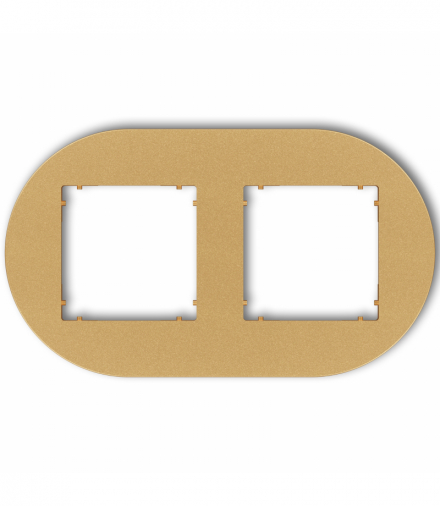 MINI Ramka uniwersalna podwójna okrągła z tworzywa, złoty Karlik 29MRTO-2