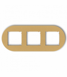MINI Ramka uniwersalna potrójna okrągła z tworzywa, złoty Karlik 29MRTO-3