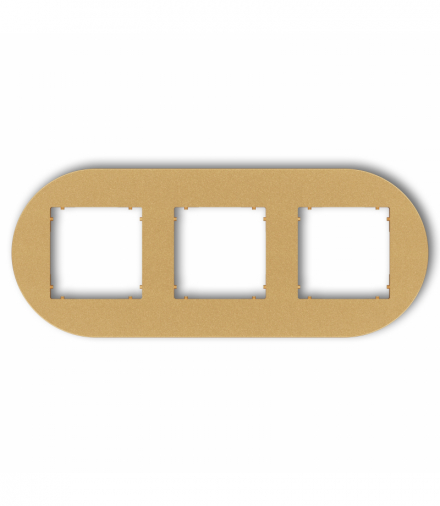 MINI Ramka uniwersalna potrójna okrągła z tworzywa, złoty Karlik 29MRTO-3