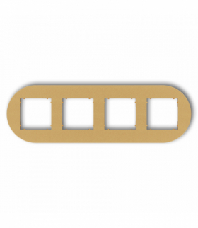 MINI Ramka uniwersalna poczwórna okrągła z tworzywa, złoty Karlik 29MRTO-4