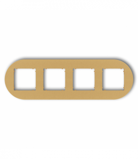 MINI Ramka uniwersalna poczwórna okrągła z tworzywa, złoty Karlik 29MRTO-4