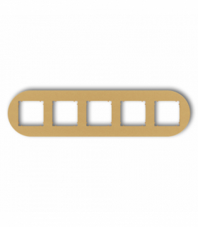 MINI Ramka uniwersalna pięciokrotna okrągła z tworzywa, złoty Karlik 29MRTO-5