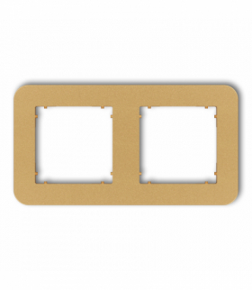MINI Ramka uniwersalna podwójna zaokrąglona z tworzywa, złoty Karlik 29MRTZ-2