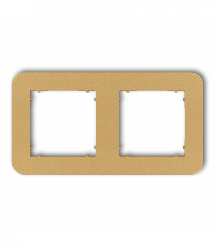 MINI Ramka uniwersalna podwójna zaokrąglona z tworzywa, złoty Karlik 29MRTZ-2