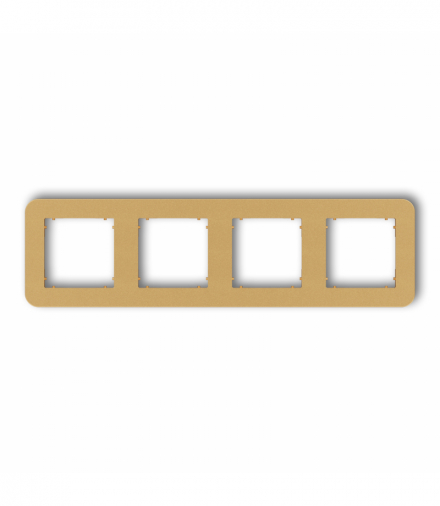 MINI Ramka uniwersalna poczwórna zaokrąglona z tworzywa, złoty Karlik 29MRTZ-4