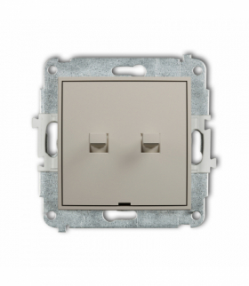MINI Łącznik zwierny żaluzjowy w stylu amerykańskim (dwa klawisze bez piktogramów), taupe Karlik 60MWPUS-8